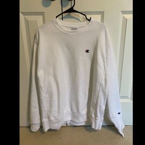 White Champion Crew Neck Sweatshirt